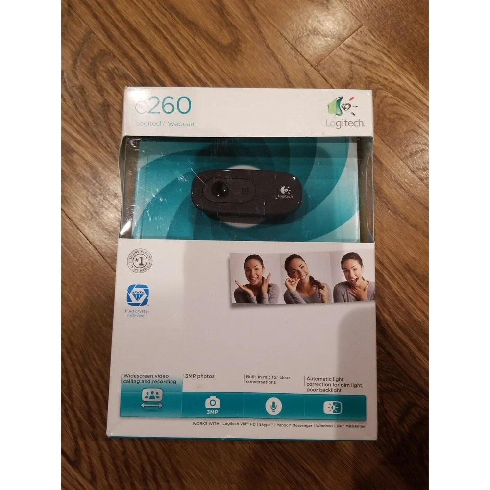Logitech Webcam C260 Video Calling Recording Wide Screen Skype Messenger New